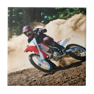 Motocross rider throw pillow ceramic tile