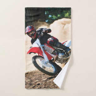 Motocross rider throw pillow hand towel