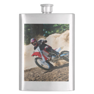 Motocross rider throw pillow hip flask