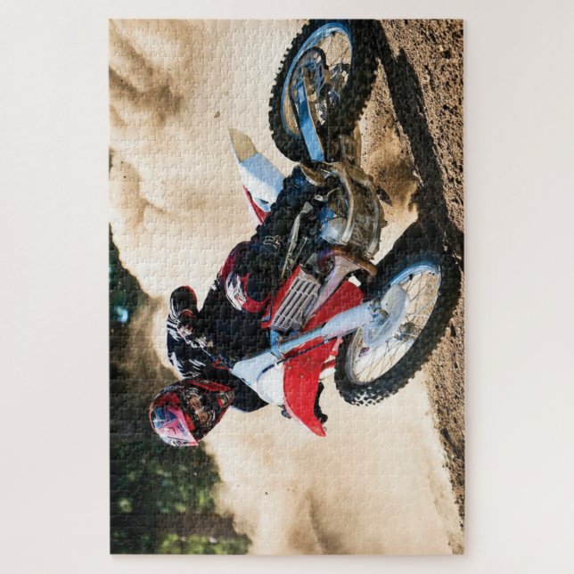 Motocross rider throw pillow jigsaw puzzle (Vertical)