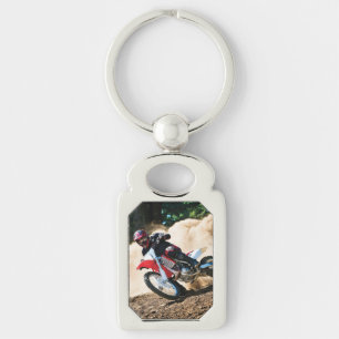 Motocross rider throw pillow key ring