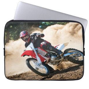 Motocross rider throw pillow laptop sleeve