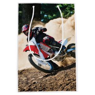 Motocross rider throw pillow medium gift bag