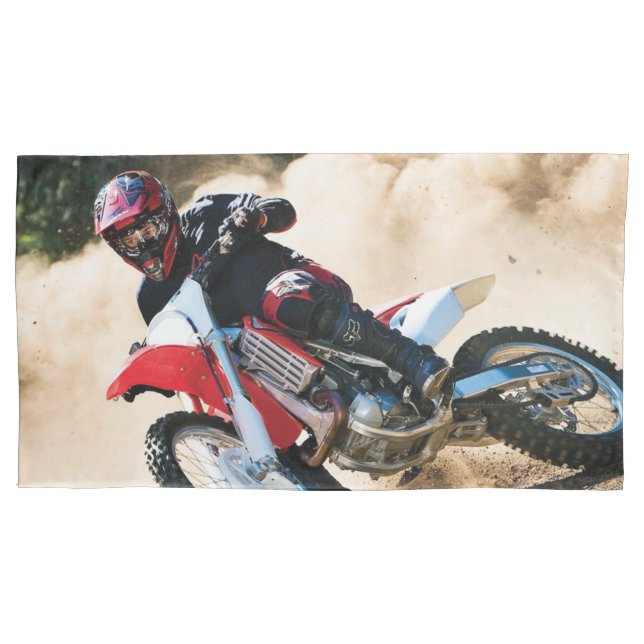 Motocross rider throw pillow pillowcase (Front-Left)