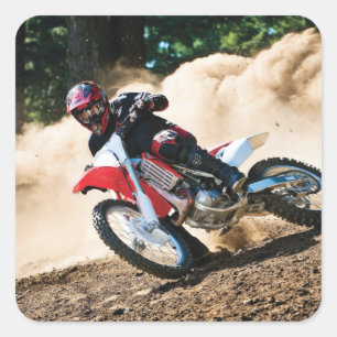 Motocross rider throw pillow square sticker