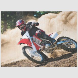 Motocross rider throw pillow tissue paper