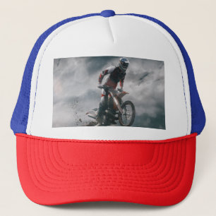 Motocross rider trucker hat