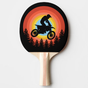 MOTOCROSS RIDER VINTAGE SUNSET   PING PONG PADDLE