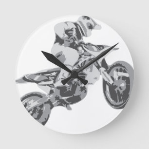 Motocross Round Clock