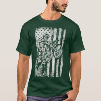 Motocross s USA American Flag Dirtbike T-Shirt