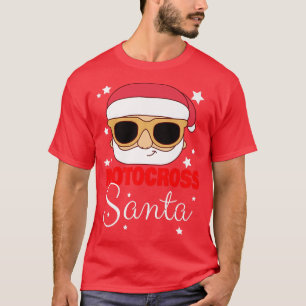 Motocross Santa Claus Christmas Holiday Motocross T-Shirt