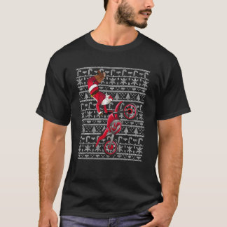 Motocross Santa Claus Dirt Bike Freestyle Ugly Chr T-Shirt