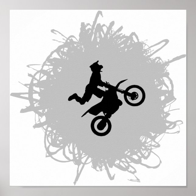 Motocross Scribble Style Poster (Front)