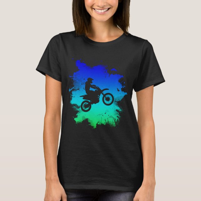 Motocross Silhouette In Action For Off Road Dirt B T-Shirt (Front)