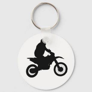 Motocross Silhouette Key Ring