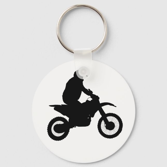 Motocross Silhouette Key Ring (Front)