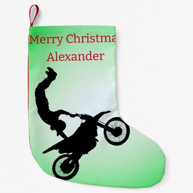 Motocross Small Christmas Stocking (Front)