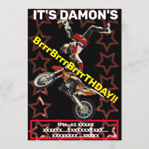 MOTOCROSS SUPERCROSS MOTORBIKE INVITATION