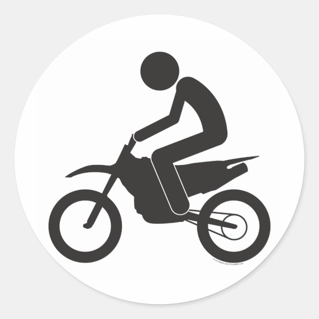 Motocross-T Classic Round Sticker (Front)