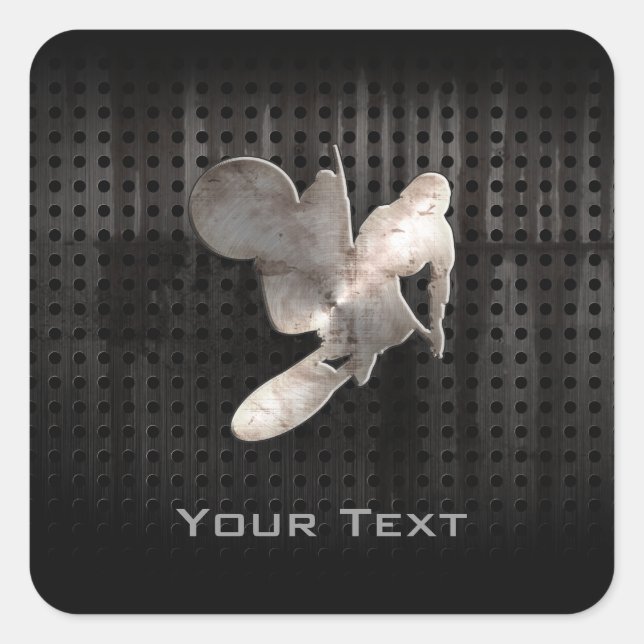 Motocross Whip; Cool Black Square Sticker (Front)