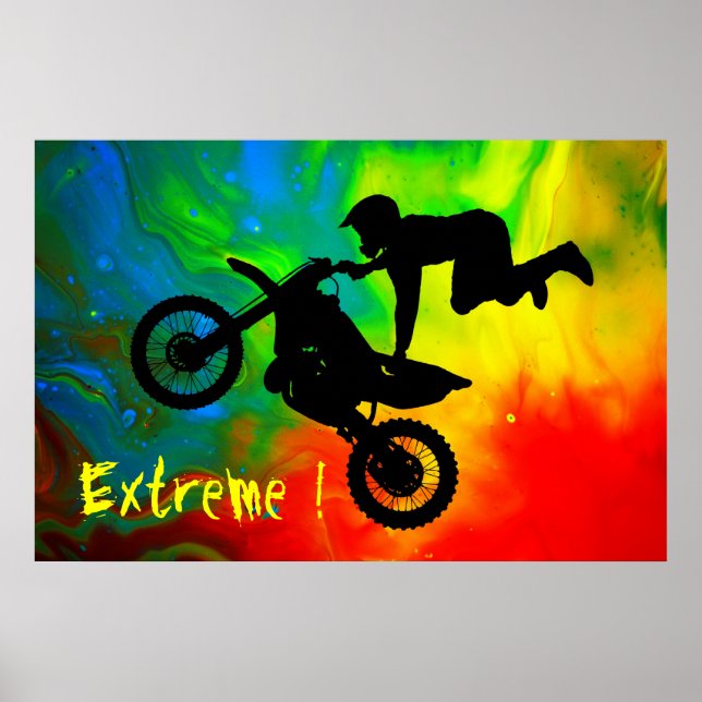 Motocrossing in a Solar Flare Up Poster (Front)