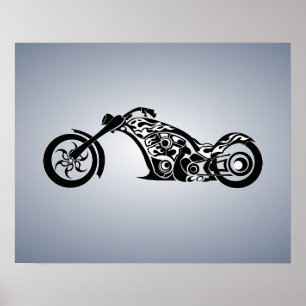 motor-bike-531004 TRIBAL TATTOO MOTORBIKE TRANSPOR Poster
