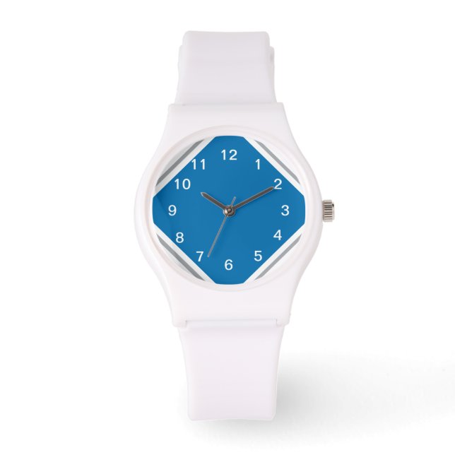 Motor Blue on White Watch (Front)