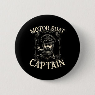 Motor Boat Captain 6 Cm Round Badge