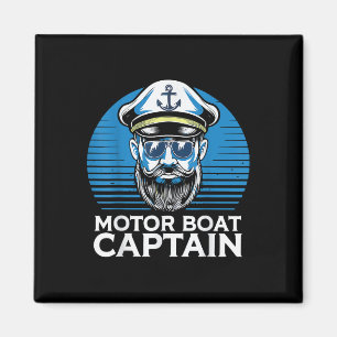 Motor Boat Captain Cool Nautical Retro Sailor Ocea Magnet