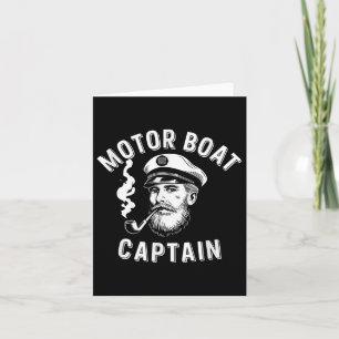 Motor Boat Captain Fast Waters Nautical Adventure Card
