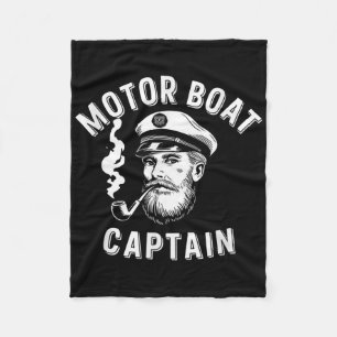 Motor Boat Captain Fast Waters Nautical Adventure  Fleece Blanket