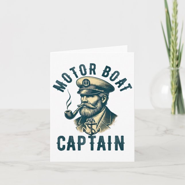 Motor Boat Captain For Boat Owner Captain Boating  Card (Front)