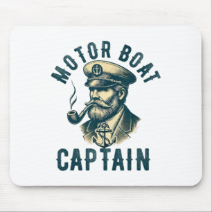 Motor Boat Captain For Boat Owner Captain Boating Mouse Pad