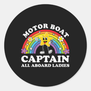 Motor Boat Captain Funny Inappropriate Adult Humou Classic Round Sticker