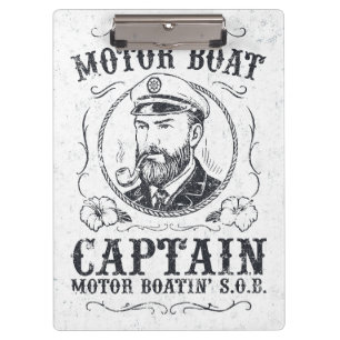 Motor Boat Captain Funny Pontoon Boating Clipboard