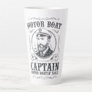 Motor Boat Captain Funny Pontoon Boating Latte Mug