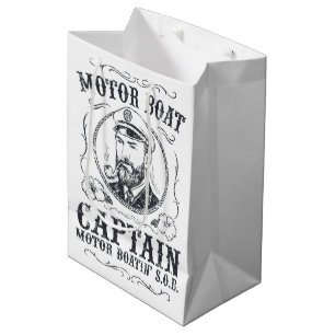 Motor Boat Captain Funny Pontoon Boating Medium Gift Bag