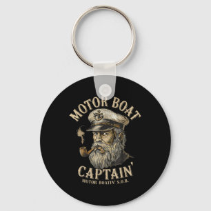 Motor Boat Captain Funny Pontoon Boating Motor Boa Key Ring