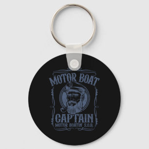 Motor Boat Captain Funny Pontoon Boating Motor Boa Key Ring