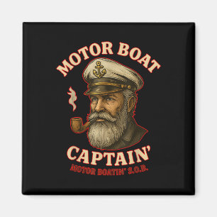 Motor Boat Captain Funny Pontoon Boating Motor Bos Magnet