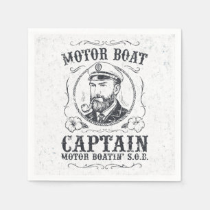 Motor Boat Captain Funny Pontoon Boating Napkin