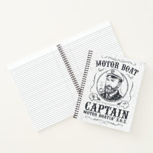 Motor Boat Captain Funny Pontoon Boating Notebook