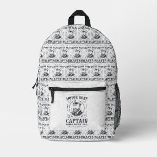 Motor Boat Captain Funny Pontoon Boating Printed Backpack