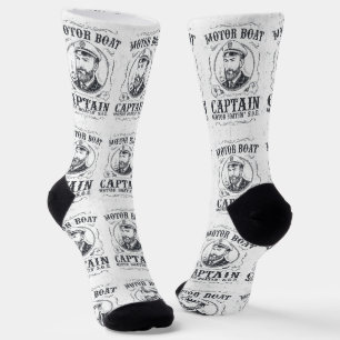 Motor Boat Captain Funny Pontoon Boating Socks