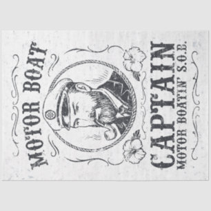 Motor Boat Captain Funny Pontoon Boating Tissue Paper