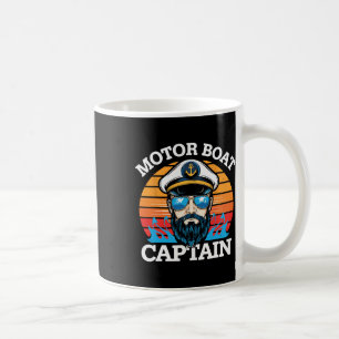 Motor Boat Captain Retro Nautical Cool Ocean Sailo Coffee Mug