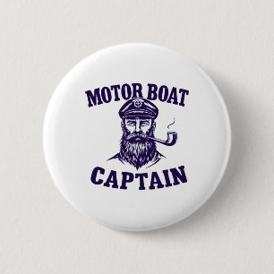 Motor Boat Captain Tee Funny Boating Outfit Sailin 6 Cm Round Badge