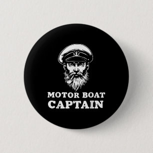 Motor Boat Captain Tee Funny Boating Outfit Sailin 6 Cm Round Badge