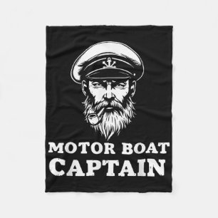 Motor Boat Captain Tee Funny Boating Outfit Sailin Fleece Blanket