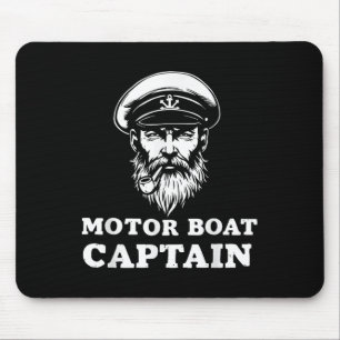 Motor Boat Captain Tee Funny Boating Outfit Sailin Mouse Pad